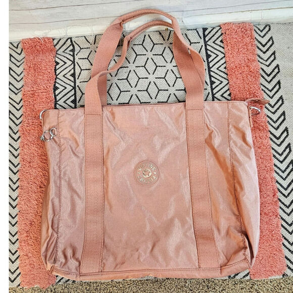 Kipling Asseni Tote Bag in Warm Rose Pink - Picture 1 of 13